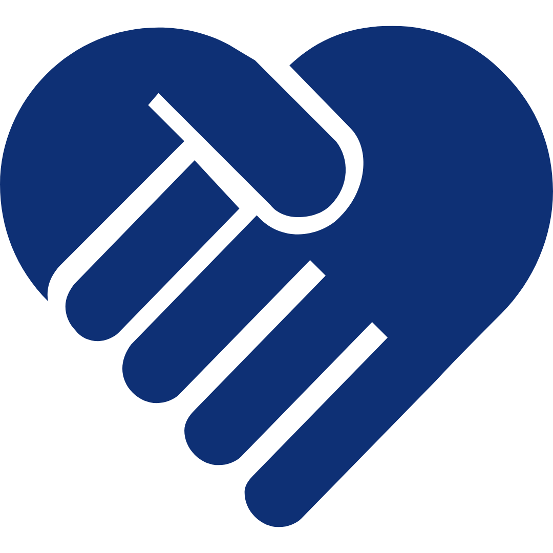 Icon of two people holding hands and the two hands forming in to a heart shape